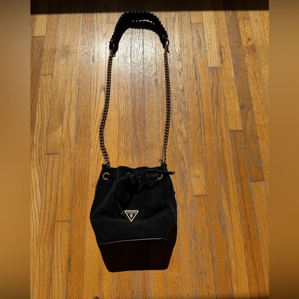 Guess Black Crossbody Bucket Bag